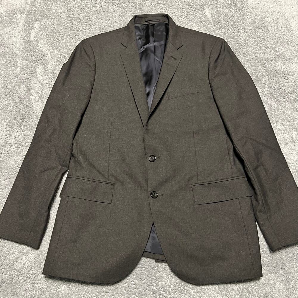 J CREW Ludlow Loro Piana Blazer Mens 40R Super 120s Wool Black 2 Button Gray